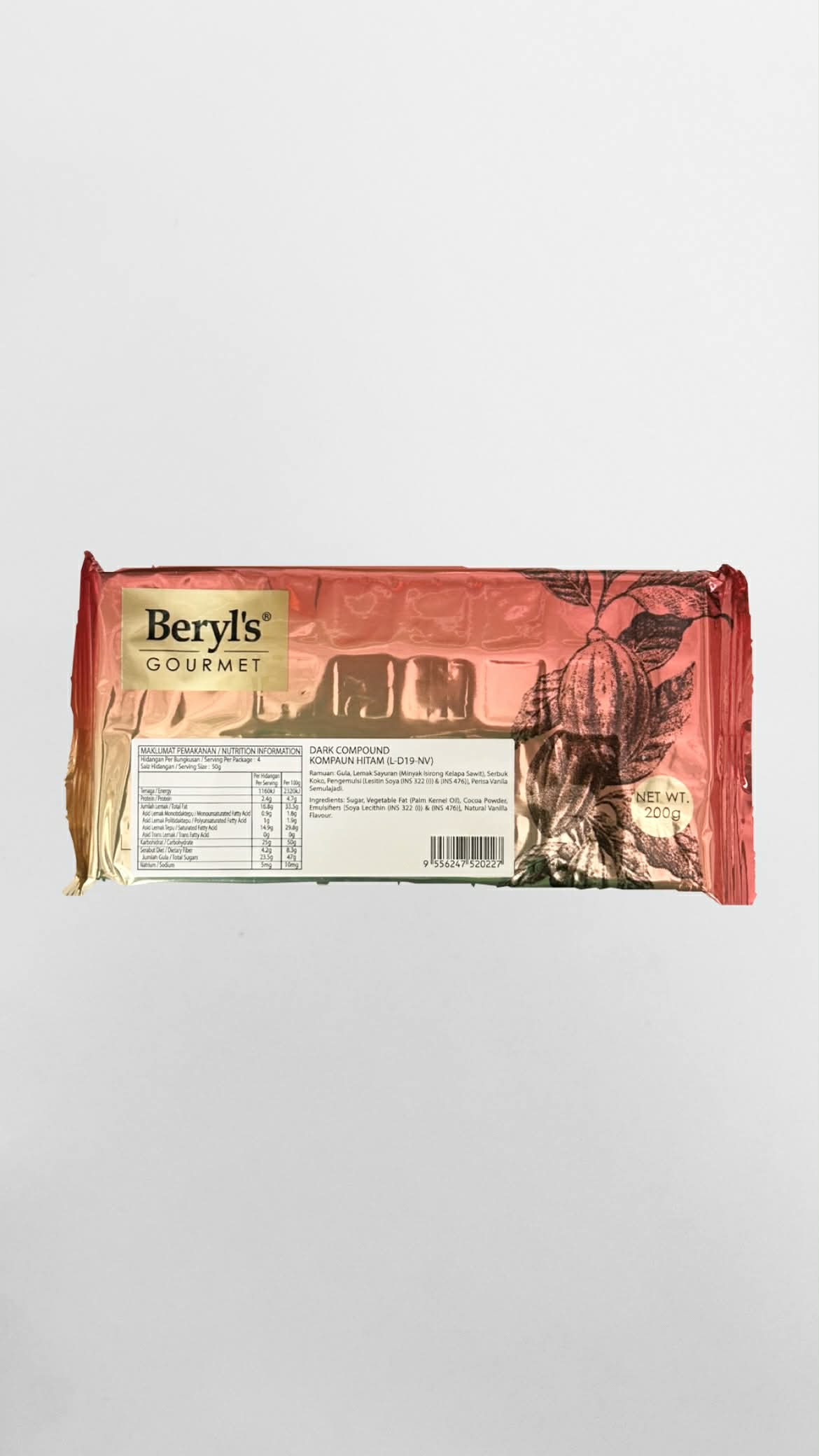 Beryl's Gourmet Dark Chocolate 200g