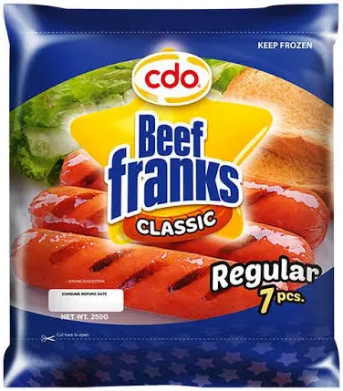 CDO Beef Franks Classic Regular 250g