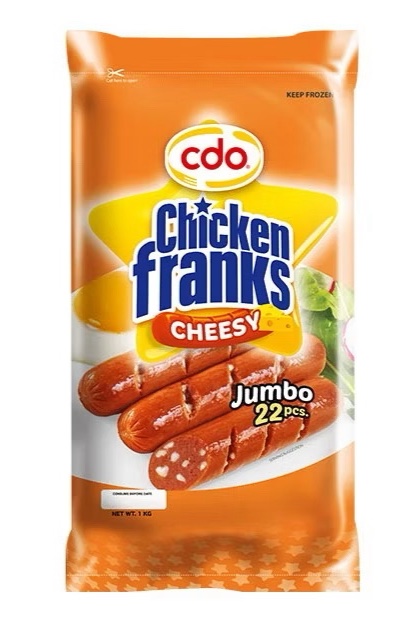 CDO Chicken Franks Cheesy Regular 1kg
