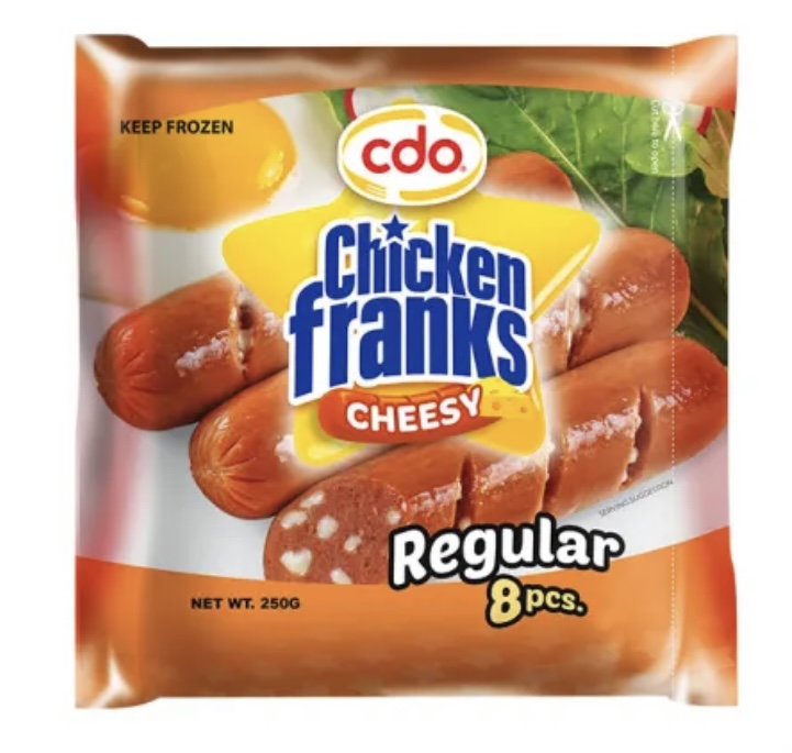 CDO Chicken Franks Cheesy Regular 250g